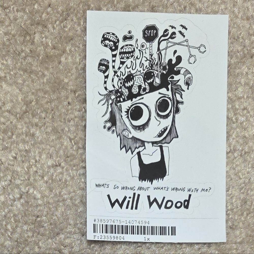 FREE w/ 2+ ITEMS | Will Wood Illustrated Sticker, Patreon Exclusive